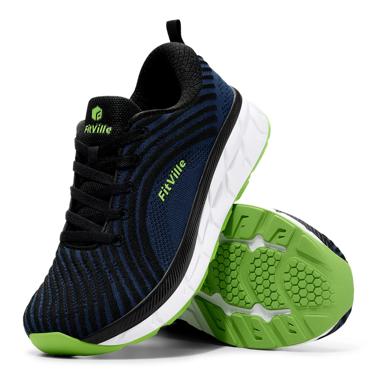 FitVille Men's Running Shoes Comfortable Wide Toe Box Walking Jogging Shoes Cushioning Man Sports Sneakers for Men Lightweight