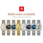 OLEVS Best Selling Fashion Stainless Steel Quartz Ladies Watch Luxury Dual Calendar Luminous Waterproof Elegant Watch for Women