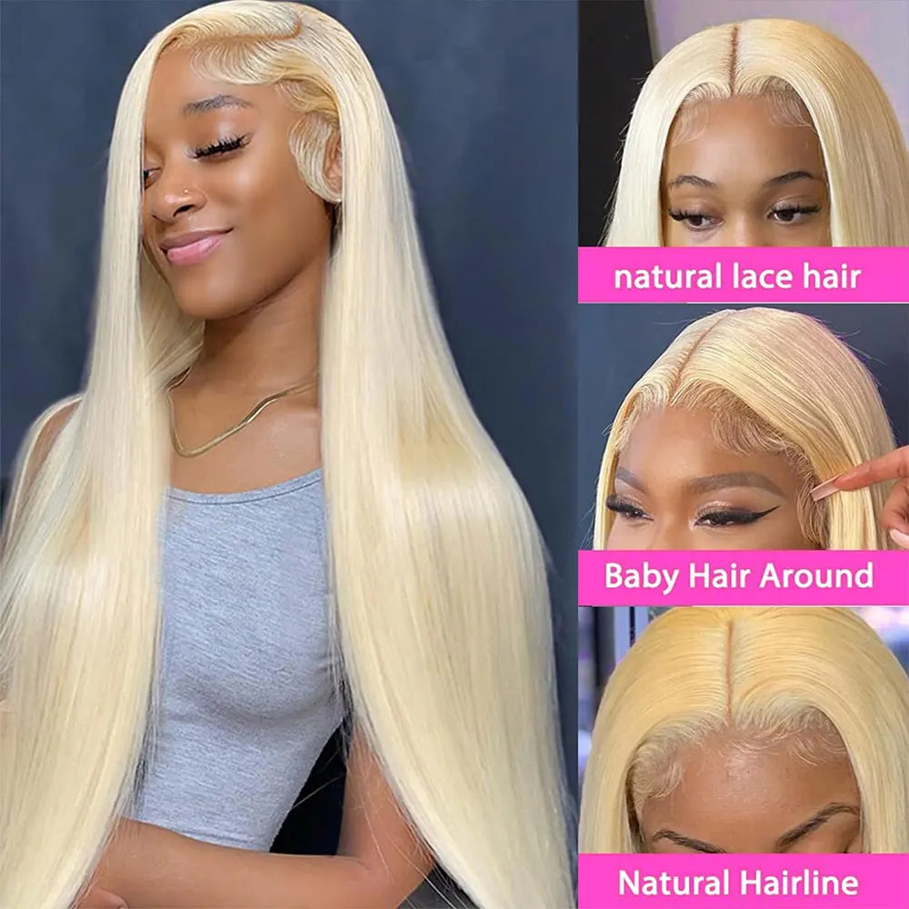 613 Blonde 13X4 13x6 Straight HD Lace Front Wigs Human Hair 200% Density Colored Lace Front  Human Hair Wigs Natural Hairline