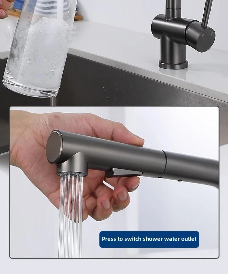 Hot Cold Touch on Kitchen Faucets Stainless Steel Pull Out Kitchen Sink Mixer Tap Black Smart Sensor Touch Kitchen Sink Faucet