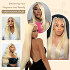 Blonde 613 Hd Lace Frontal Wig 13X6 Brazilian Straight Human Hair Wig 40 Inch Transparent Lace Frontal Wig For Women 250 Density