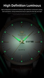 OLEVS 2935 Men Watch Luxury Brand Quartz Watch Business Leather Strap Double Calendar Waterproof Men's Watch Relogios Masculino