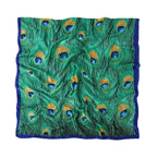Green Peacock Feather Hijab Summer Beach Pareo Silk Scarf Women Luxury Bandana Soft Long Foulard Femme Designer Bufandas Mujer