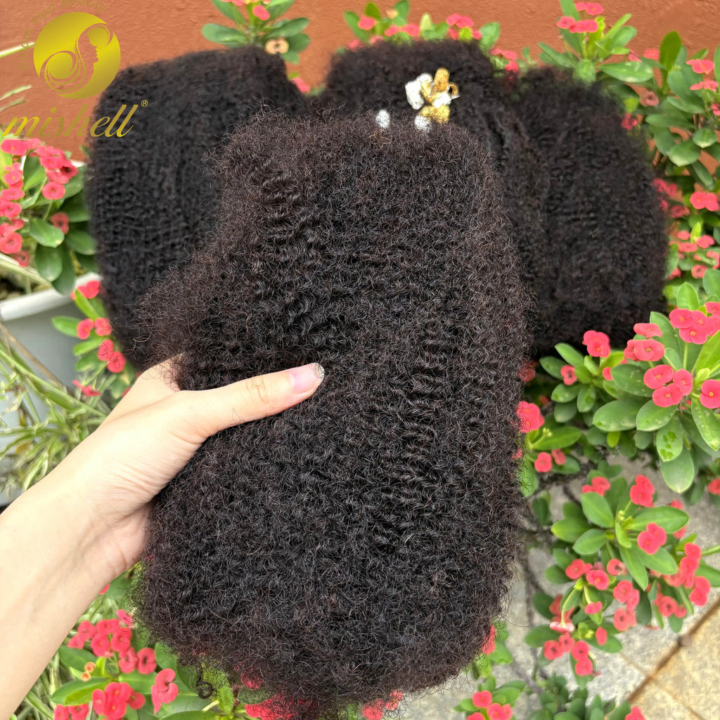 10-16Inch Natural 4C Afro Kinky Curly Bulk Human Hair Extensions No Weft Brazilian Remy Bulk for Locs Braiding Hair