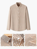 New In Shirt 100%Cotton Fashion Long Sleeve Shirts for Man Slim Fit Formal Plian Shirt Soft Casual Office Designer Plaid Clothes