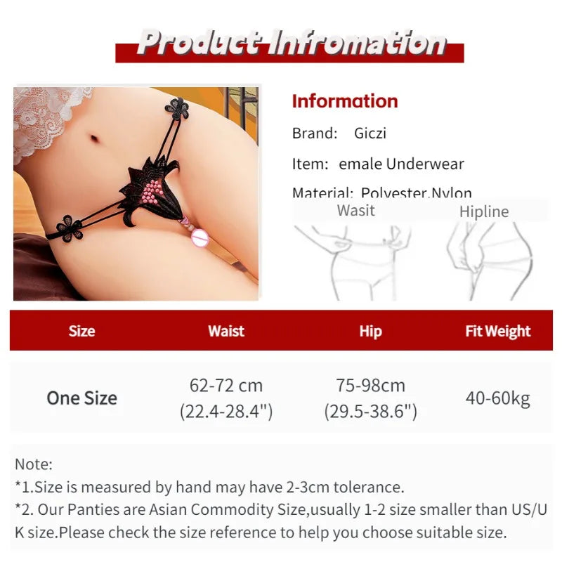 Sexy Woman Underwear G String Thongs Transparent Lingerie Floral Femme Tangas Women's Panties Pearls Crotch Low-rise Brief