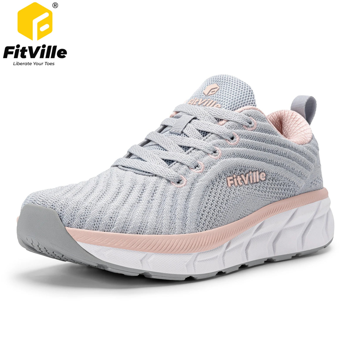 FitVille Women's Sports Shoes Wide Toe Running Jogging Shoes for Women Breathable Casual Gym Trainer Ladies Sneakers Comfort