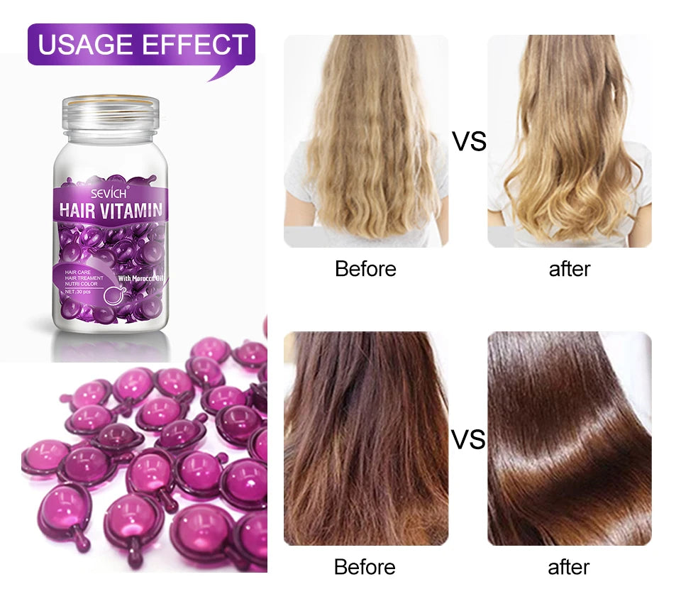 3IN1 Keratin Complex Oil Hair Vitamins Capsule Smooth Silky Hair Mask Repair Thermal Protection Hair Serum Oil Anti Hair Loss
