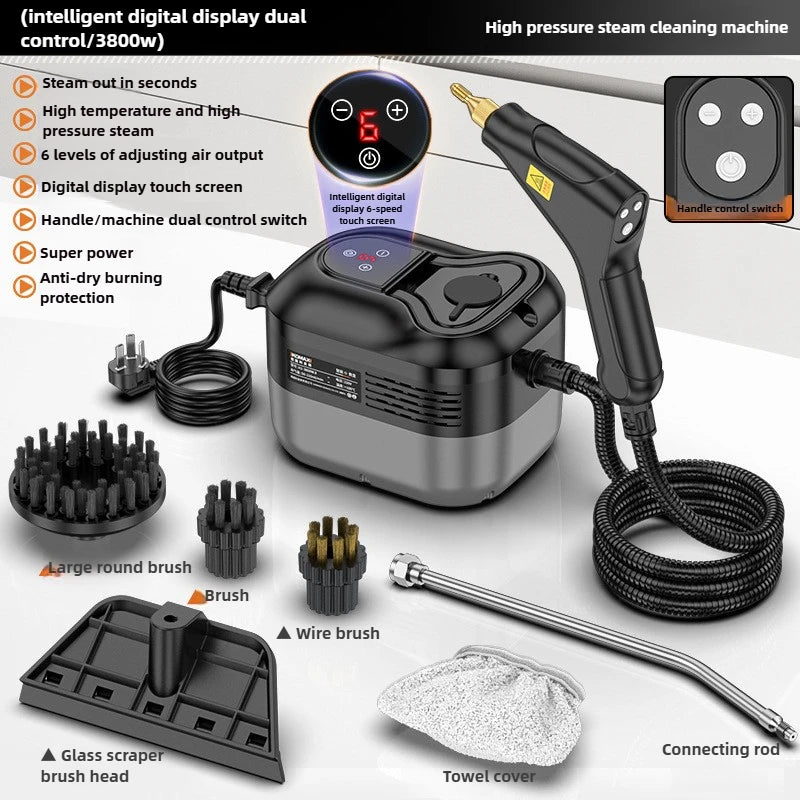 2500W Household high pressure steam cleaner Portable Handheld cleaner Air conditioner Kitchen Car Hood Steam Cleaning machine
