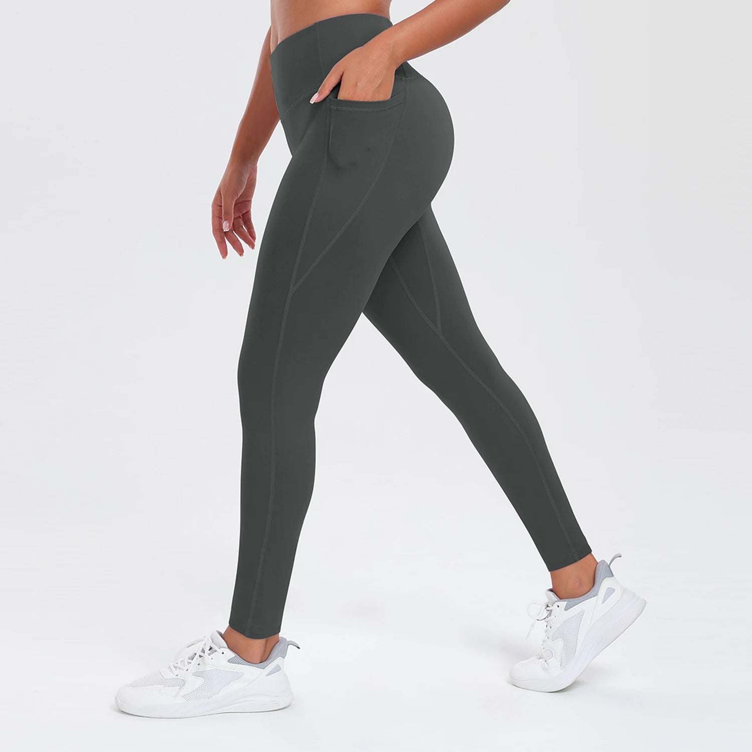 Women Yoga Pants with Pockets Butt Lifting Tummy Control Sports Leggings High Waist Fitness Tights Gym Clothing Sportswer