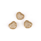 3pcs Micro Pave Zirconia Beads Heart Skull Shape Metal Cubic Zircon Beads for DIY Bracelet Necklace Design Jewelry Crafts Making