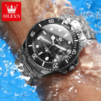 OLEVS 5885 Man Watch Luxury Top Brand One-Way Rotating Outer Ring Design Quartz Watch for Men Auto Date Waterproof Wrist Watches