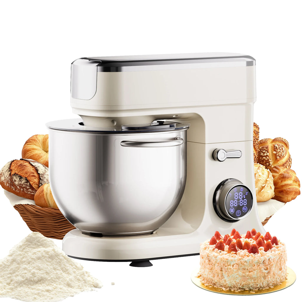 BioloMix 7L Food Mixers for Baking, 1200W DC Motor Stand Mixer, with Dough Hook, Whisk & Beater, Meat Grinder Attachment