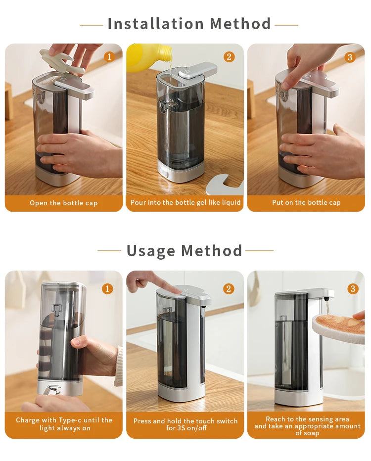 Automatic Dishwashing Machine Sensor Intelligent Hand Washing Machine Kitchen Hand Sanitizer Soap Dispenser