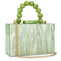 Beading Handbag Marble Acrylic Luxury Box Clutch Evening Bags Wedding Party Chain Shoulder Bag Dinner Dress Purse Festival Gift
