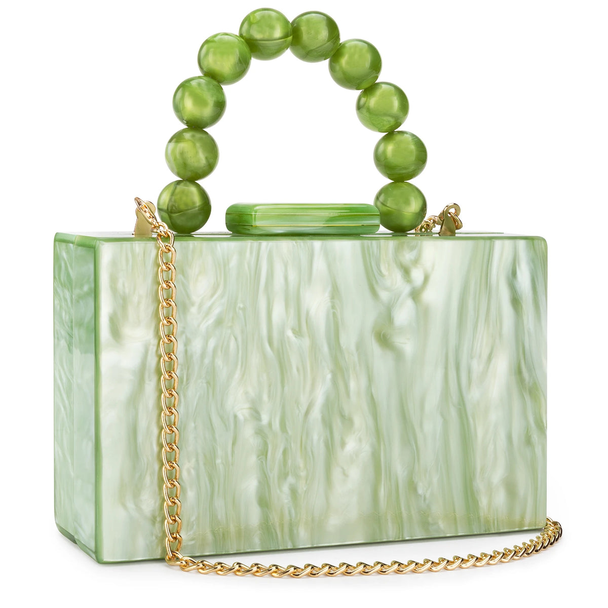 Beading Handbag Marble Acrylic Luxury Box Clutch Evening Bags Wedding Party Chain Shoulder Bag Dinner Dress Purse Festival Gift