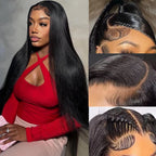 30 36 Inch 13x6 Transparent Bone Straight Lace Front Human Hair Wigs Pre Plucked Brazilian Straight Human Hair Wig For Women