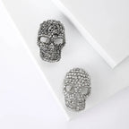 Rhinestone Skull Brooches for Women Unisex Metal Skull Pin Skull Lapel Pins Banquet Party Backpack Gifts Jewelry Accessories