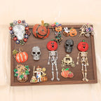 Baroque Luxury Pumpkin Skull Design Brooch for Men and Women, Halloween Jewelry, Fashion Accessories, and Party Gifts