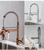 Kitchen Faucet with Pull Down Sprayer High Arc Single Handle Spring Kitchen Sink Faucet