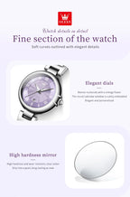 OLEVS Elegant Fashion Women's Watches Luxury Brand Quartz Watch for Ladies Waterproof Stainless Steel Luminous Date Wristwatch