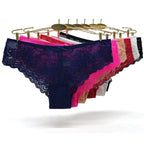 Fashion Sexy Full Lace Panties Transparent Women Briefs Female Hollow Out Low Cut Panty Breathable Bow Wholesale Underwear