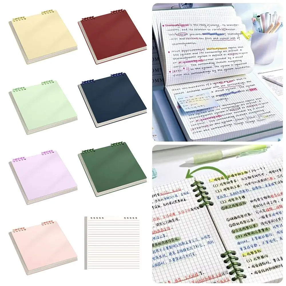 Multifunctional 120 Pages Loose-leaf Notebook Flip Up Color Notepad Grid Inner Pages Detachable Diary Book Students