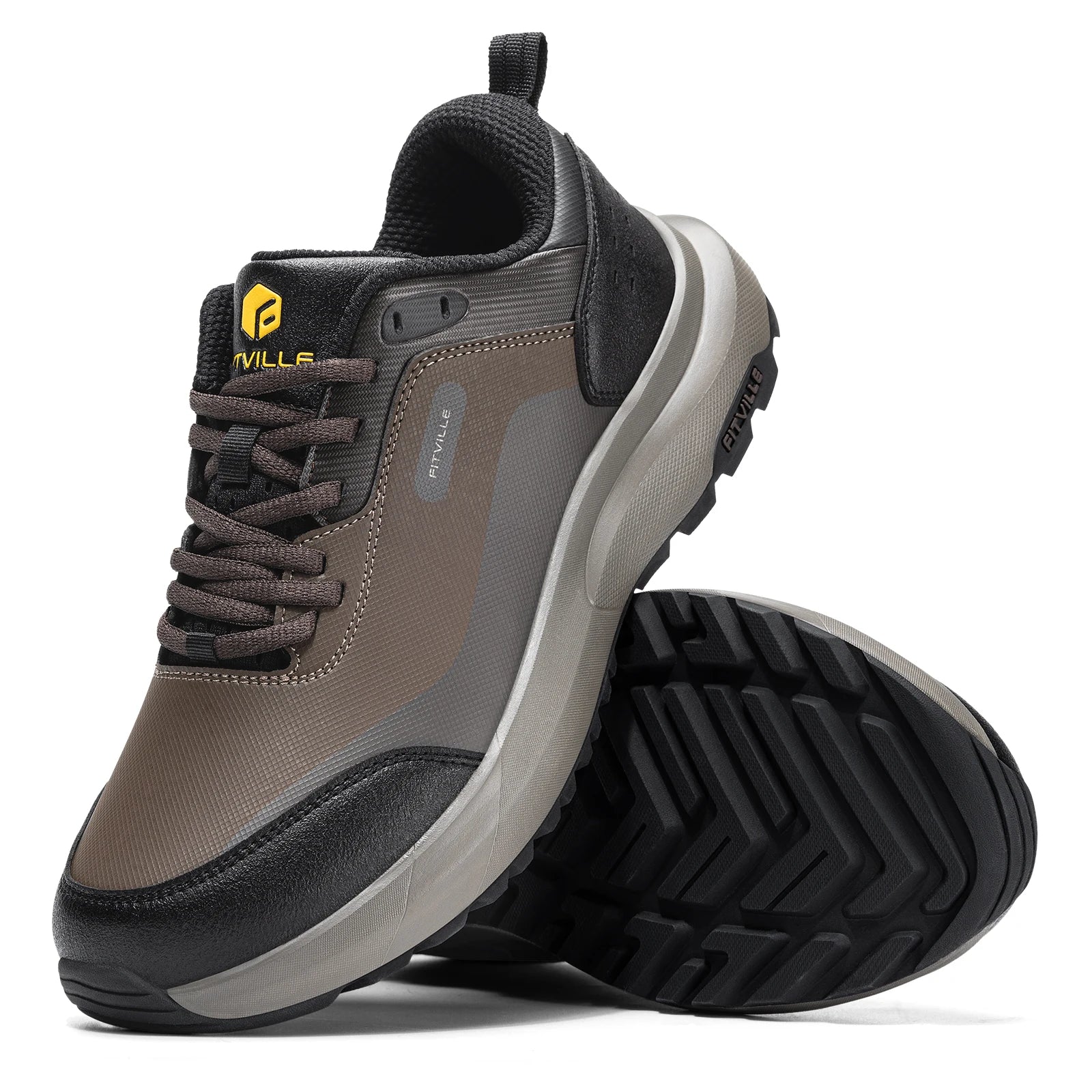 FitVille Extra Wide Hiking Shoes Waterproof Outdoor Non-slip Trail Climbing Shoes for Men Work Casual Sneakers Breathable