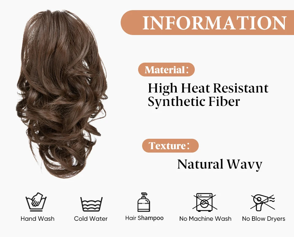 Synthetic Diy Claw Clip In Ponytail Hair Extensions Hairpiece Hair Bun Fake Black Blonde Natural Hair False Pigtail for Women