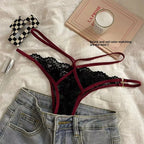 Pure French Desire Aesthetic Lace Underwear, Tight Fitting Low Waist Underwear With Sexy Mesh Breathable Holes，sexy Adult