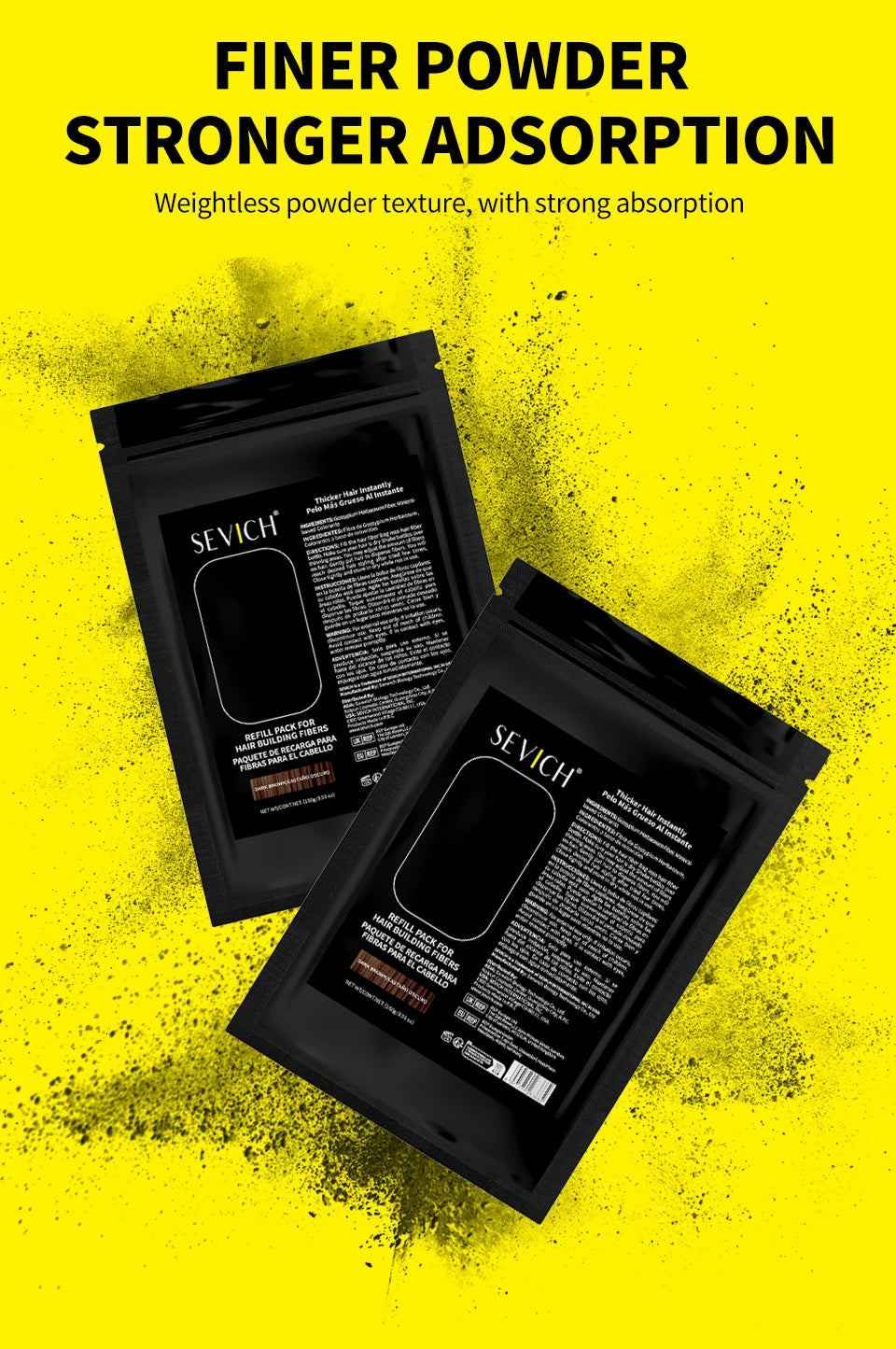 100g Hair Building Fibers Keratin Hair Fibers Powder Instant Hair Fiber Spray Refill Bag Bald Extension Care Thickening Product