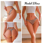 8Pcs/Set Traceless Ice Silk Low Waist Panties For Women Sexy Butterfly Leopard Print Thongs Underwear Ladies Breathable Lingerie