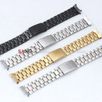 Curved End Watchband Men Women Metal Bracelets 20mm 22mm Stainless Steel Sport Strap Universal Replacement Wristband Accessories