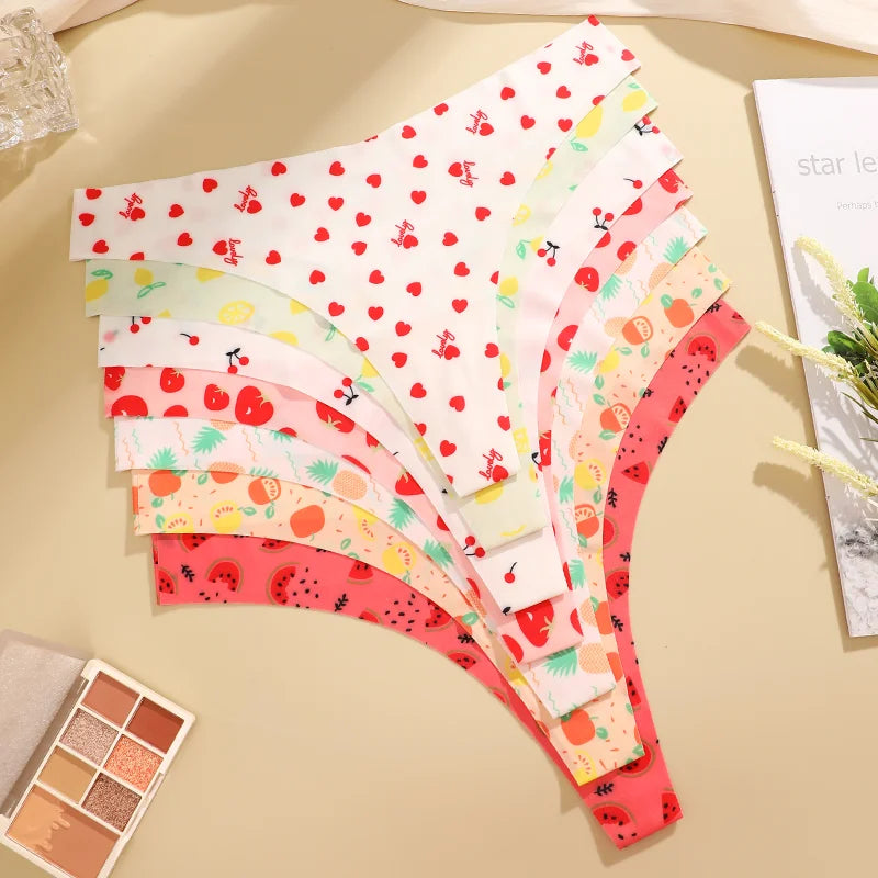 3PCS Ultra-thin Underwear For Women Sexy Graphic Print Seamless Thongs Female Stretch Leopard Intimate Comfort Lingerie S-XL