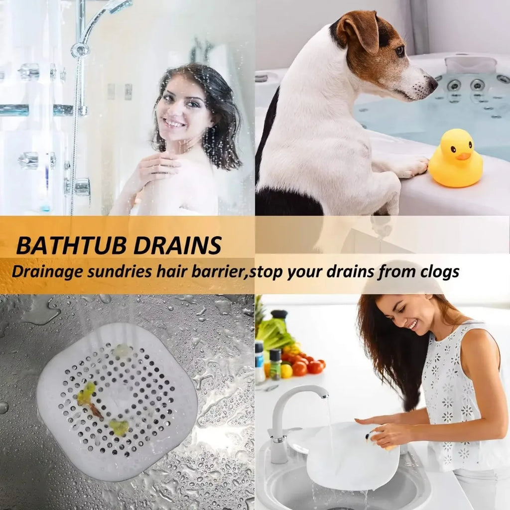1/4pcs Shower Drain Plug Hair Catcher Stopper Kitchen Sink Strainer Sewer Silicone Bathroom Floor Bathtub Water Filter Home Tool