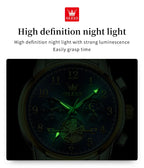 OLEVS Brand 2025 New Luxury Tourbillon Couple Quartz Watch Stainless Steel Waterproof Luminous Fashion Moon Phase Watches Lovers