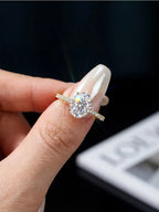 GRA 1ct Real Oval Moissanite Diamond Ring for Women 925 Sterling Silver Anniversary Party Gorgeous High Quality Fine Jewelry