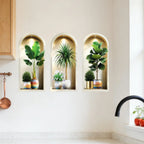 3PCS 3D Plants Wall Stickers, Potted Plant Wall For Room Kitchen Bedroom Office Room Decoration Hogar Hunter Home Decor Items