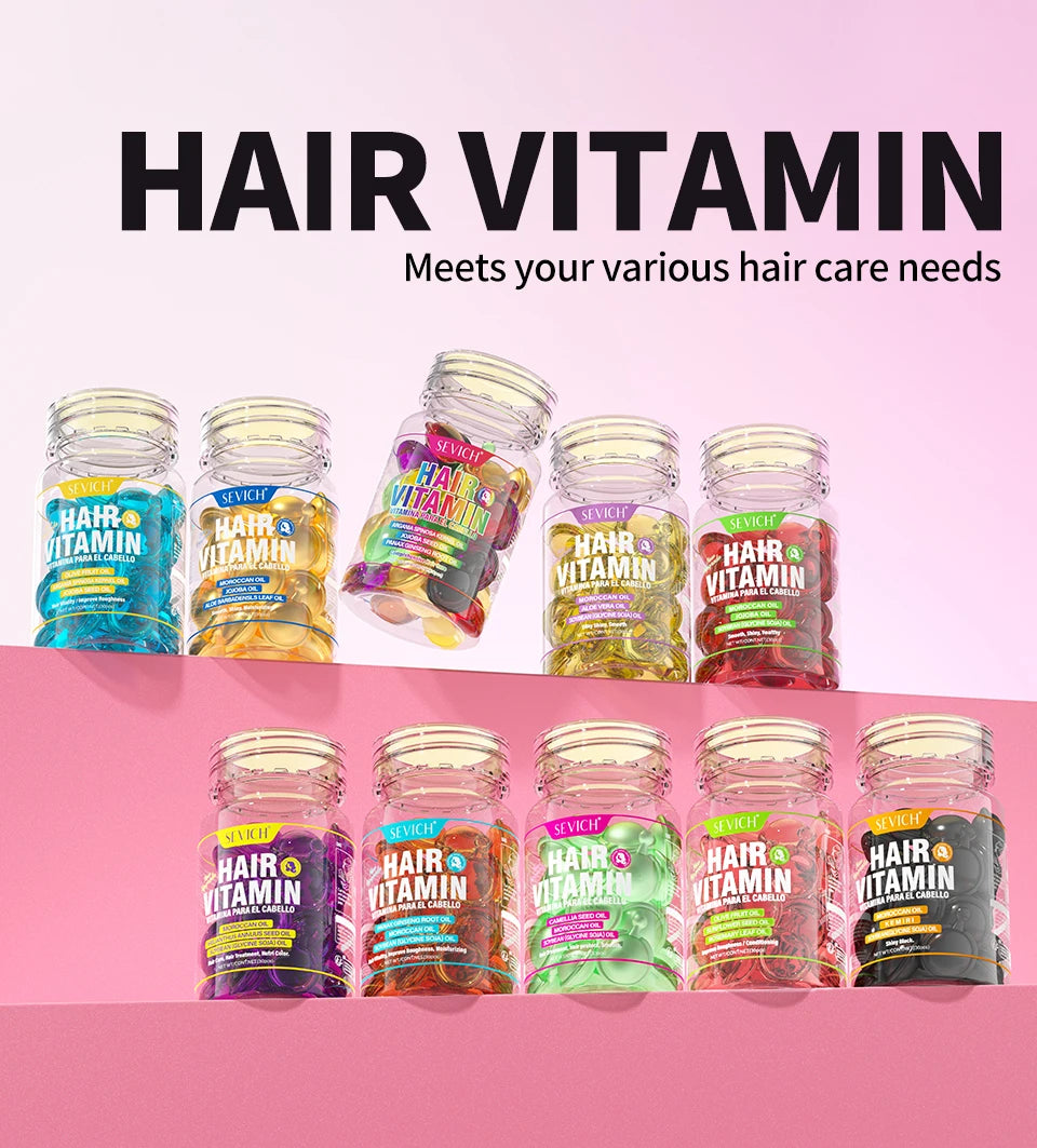 Sevich Smooth Silky Hair Vitamin Capsule Keratin Complex Oil Hair Care Repair Damaged Hair Serum Anti-Loss Moroccan Hair Oil
