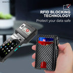 Rfid Credit Card Holder Carbon Fiber Wallets Men Anti Theft Slim Thin Luxury Bank Money Cardholder Case Minimalist Wallet Purse
