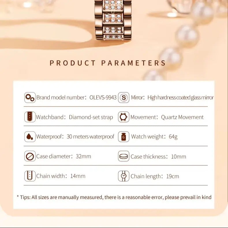 OLEVS 9943 Women Watch High end Luxury Rose Gold Diamond Waterproof Quartz Watch Brand Original Women Dress Watch Reloj Mujer