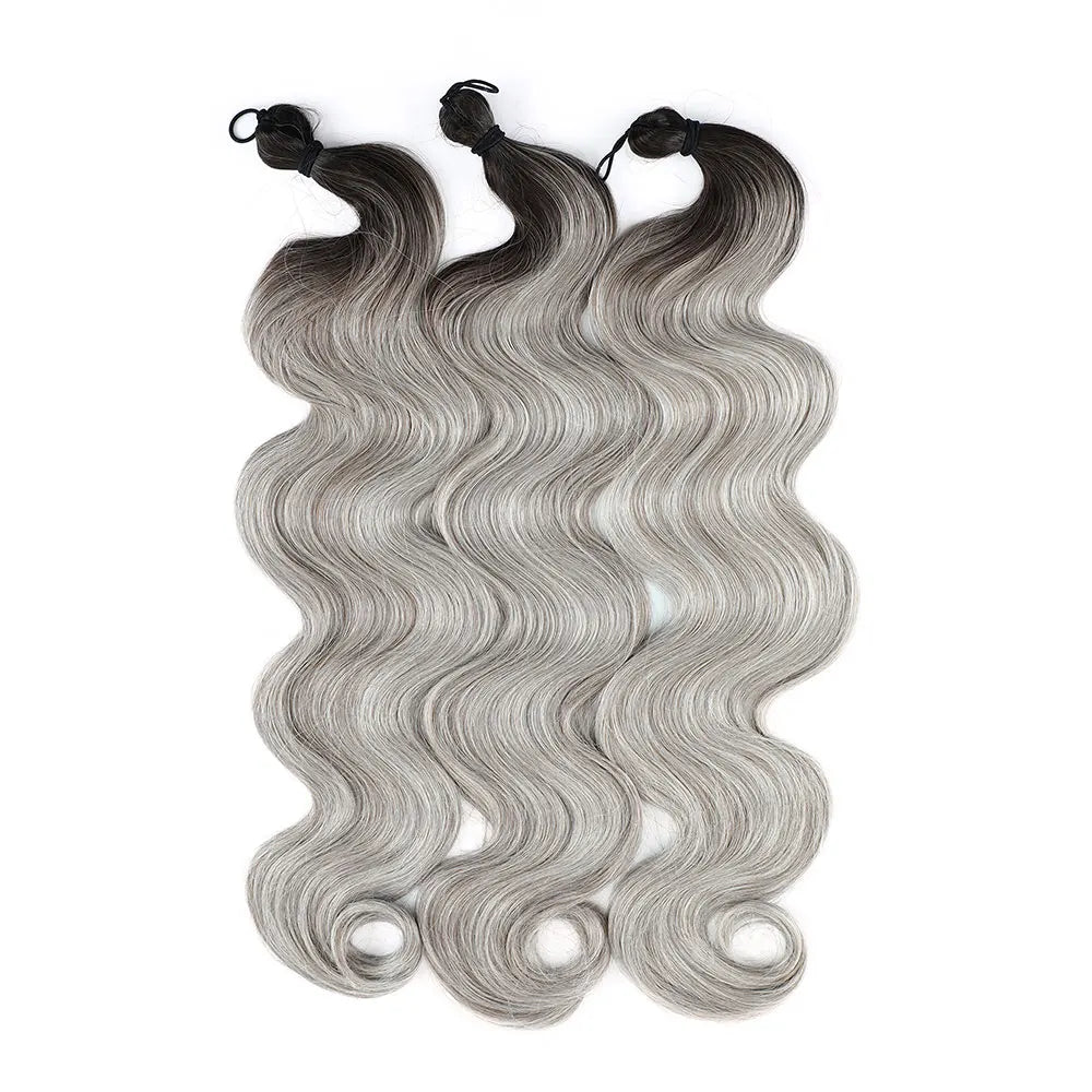 26 inch Body Wave Crochet Hair 3PCS Synthetic Braids Hair Ombre Blonde Balayage Natural Braiding Hair Extensions 300g/lot