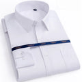 New Men Formal Shirt Long Sleeve Office Solid Color Anti-Wrinkle Fashion Business Pocket White Social Pocket Shirts 5XL 6XL 7XL