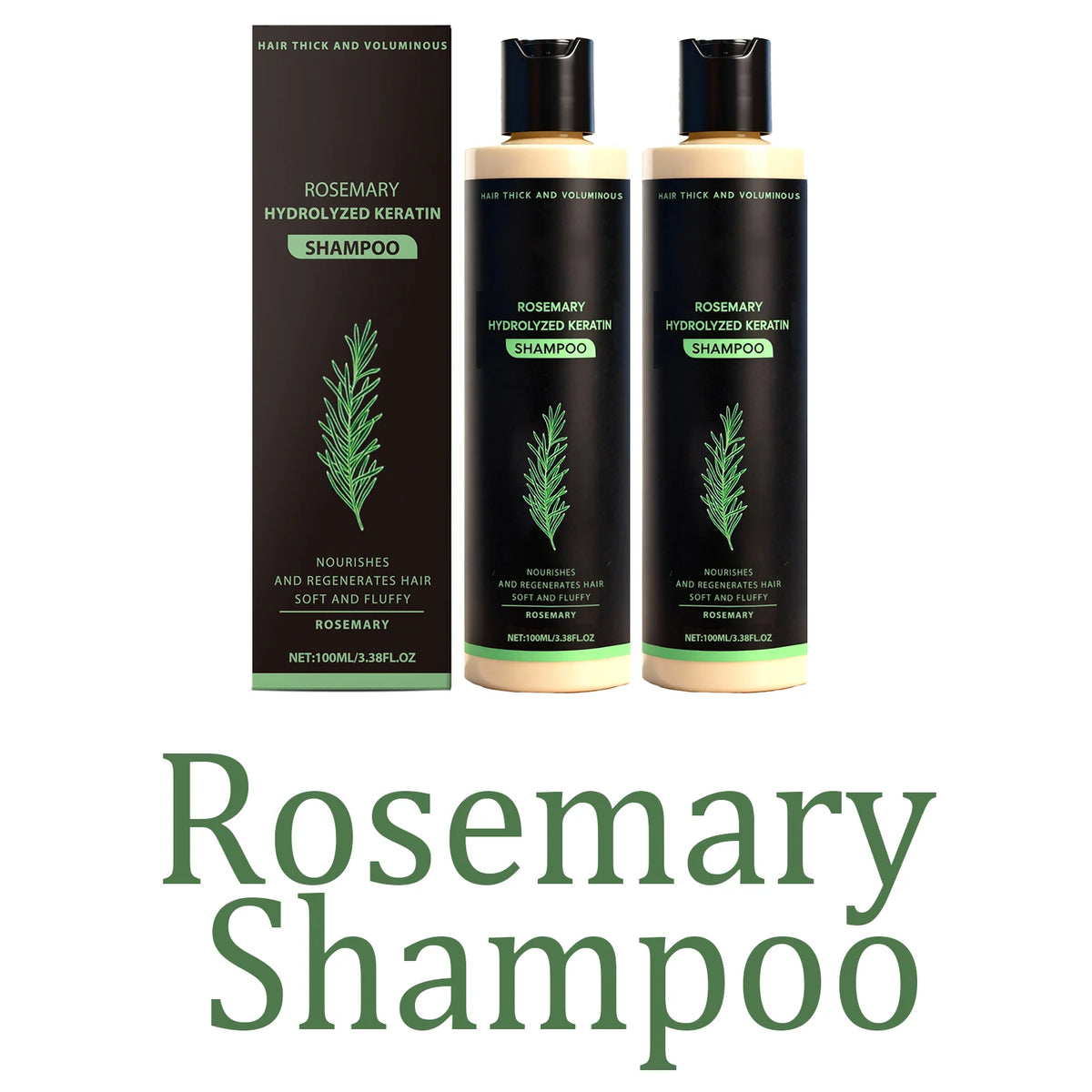 Rosemary Shampoo Set Hair Care Spray Herbal Shampoo with Hydrolyzed Keratin Plant Extract Hair Care Refreshing Hair Daily Use