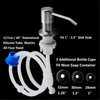 Soap Dispenser for Kitchen Sink Golden Brushed Black Stainless Steel Countertop Dish Sink Detergent Dispenser Pump Bathroom