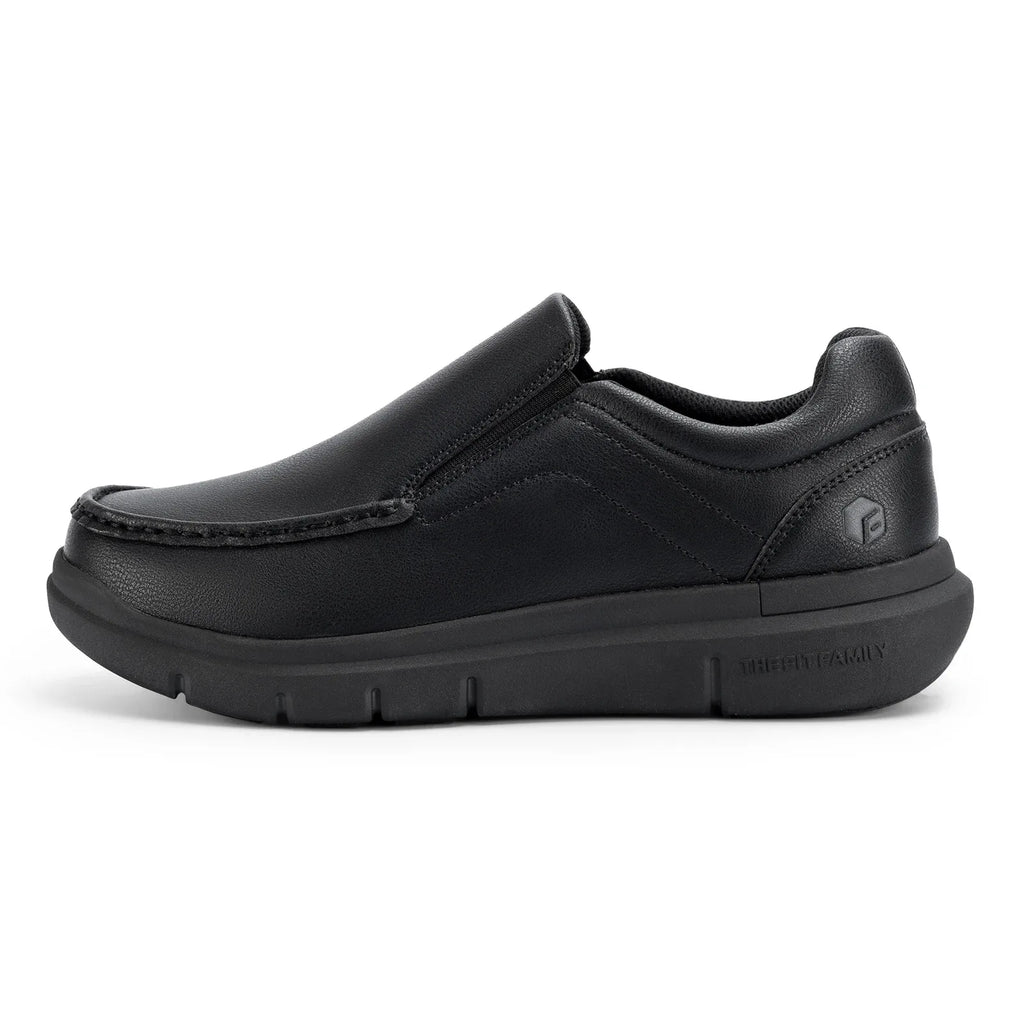 Fitville Men'S Leather Shoes Wide Width 2E Slip-On Casual Shoes Lightweight For Swollen Feet With Arch Support Pain Relief