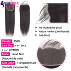 Straight Human Hair Bundles with Closure 2x6 4x4 Raw Brazilian Hair Extensions Weave 3 4 Bundles with 13x4 Transparent Frontal
