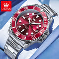 OLEVS Luxury Sport Man Watch Military Waterproof Luminous Date Week Men Watch Stainless Steel Quartz Men's Watches Male Clock