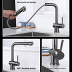 Hot Cold Touch on Kitchen Faucets Stainless Steel Pull Out Kitchen Sink Mixer Tap Black Smart Sensor Touch Kitchen Sink Faucet