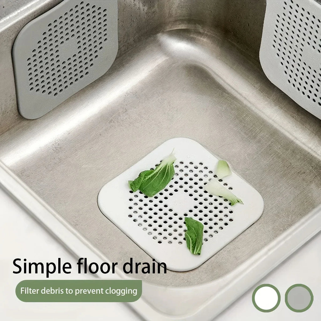 2 Pack Hair Catcher Brush+Strainer Anti-Clog Drain Stopper Shower Plug Anti-Odor Sink Parts Reusable Easy Install